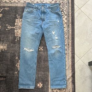 Levi's 501 Distressed Women's Straight Jeans